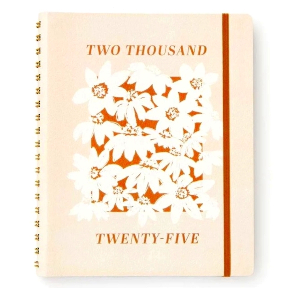 Floral 2025 Planner with Orange Accents